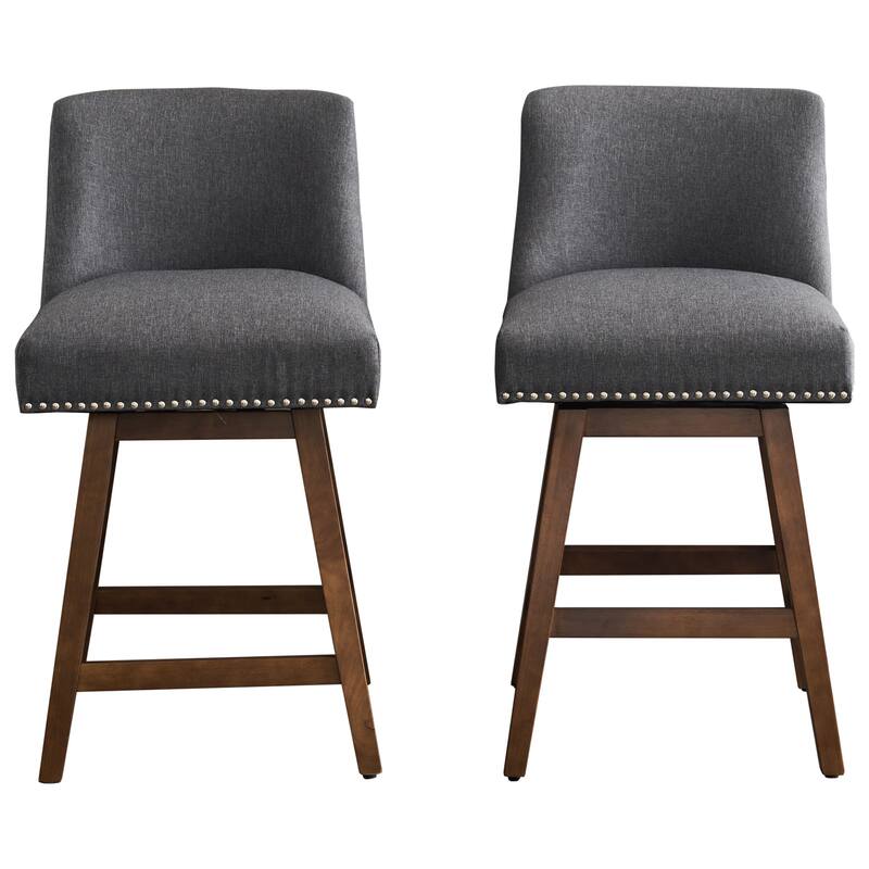 26" Upholstered Swivel Bar Stools Set of 2 Bed Bath & Beyond 39958038